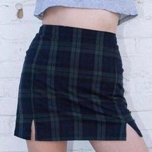 🛼🍕🪻Brandy Melville John Galt mini skirt tartan plaid side zip
